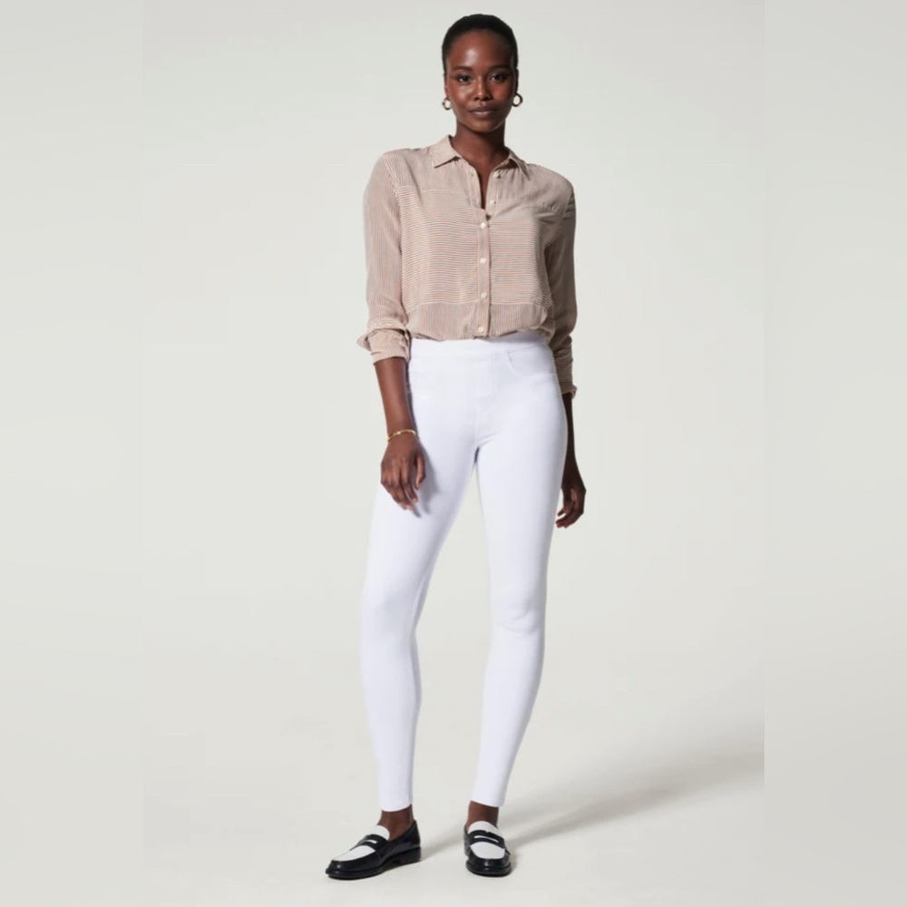 SPANX Jean-ish Ankle Leggings in White, Size 1X